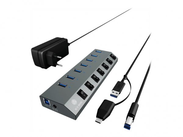 ICY BOX IB-HUB1701-C3 - USB 3.2 Gen 1 (3.1 Gen 1) Type-B - USB 3.2 Gen 1 (3.1 Gen 1) Type-A - 5000 M
