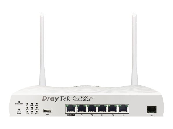 Draytek Vigor 2866Lac - Wi-Fi 5 (802.11ac) - Dual-band (2.4 GHz/5 GHz) - Collegamento ethernet LAN -