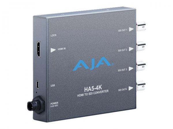 AJA HA5-4K - Convertitore video attivo - Grigio - 4096 x 2160 - - - 480i,480p,576i,576p,720p,1080i,1