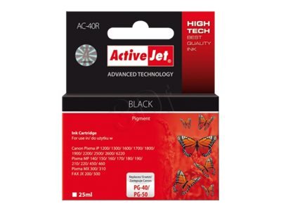 Activejet AC-40R - Inchiostro a base di pigmento - Nero - Canon: - Fax JX200 - JX500 - PIXMA iP1200