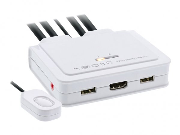 InLine KVM Switch - 2 porte - USB-C + HDMI - 4K Ultra HD - Audio - all-in-one
