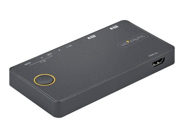 StarTech.com 2 Port Hybrid USB-A + HDMI & USB-C KVM Switch, Single 4K 60Hz HDMI 2.0 Monitor, Compact