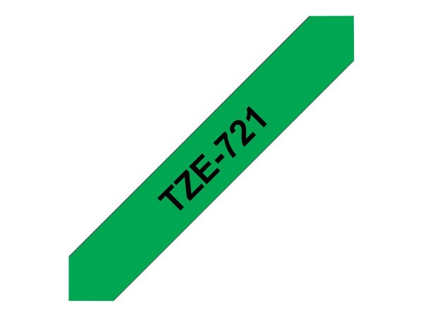 Brother TZe-721 - Black on green