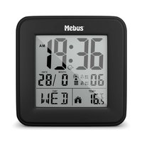 Mebus 25595 - Sveglia digitale - Quadrato - Nero - 12/24 ore - F - °C - Qualsiasi tipo