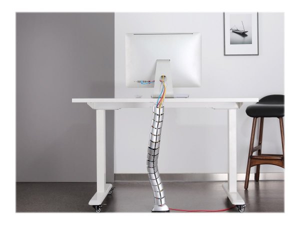 InLine Canalina flessibile - verticale per tavoli - 2 camere - 0,80m argento